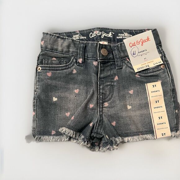 Cat & Jack Size 2T Denim Adjustable Shorts With Ice Cream T-Shirt. New T3 - Picture 5 of 10